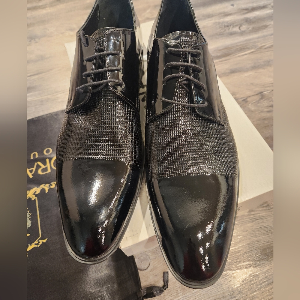 Men's Black Patent Leather Dress Shoes